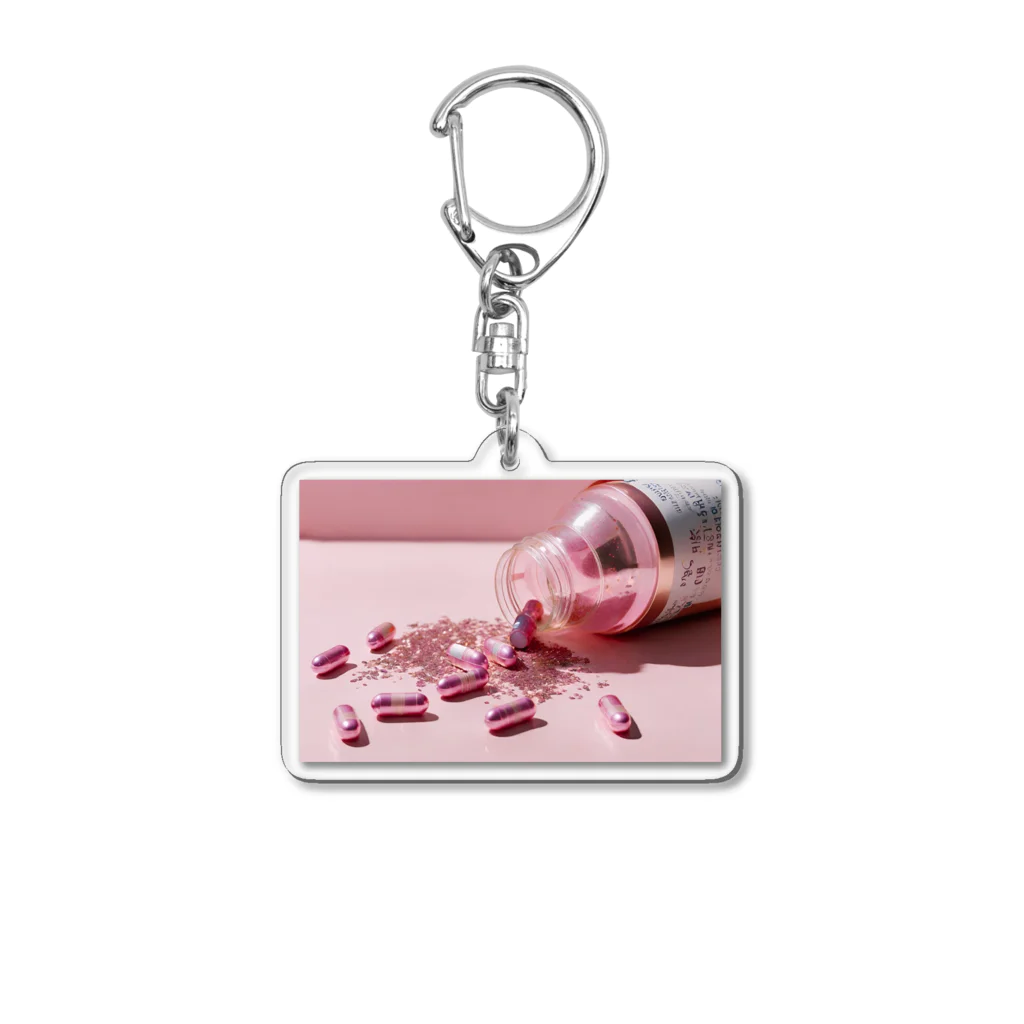 親指の先のピンクドラッグ Acrylic Key Chain