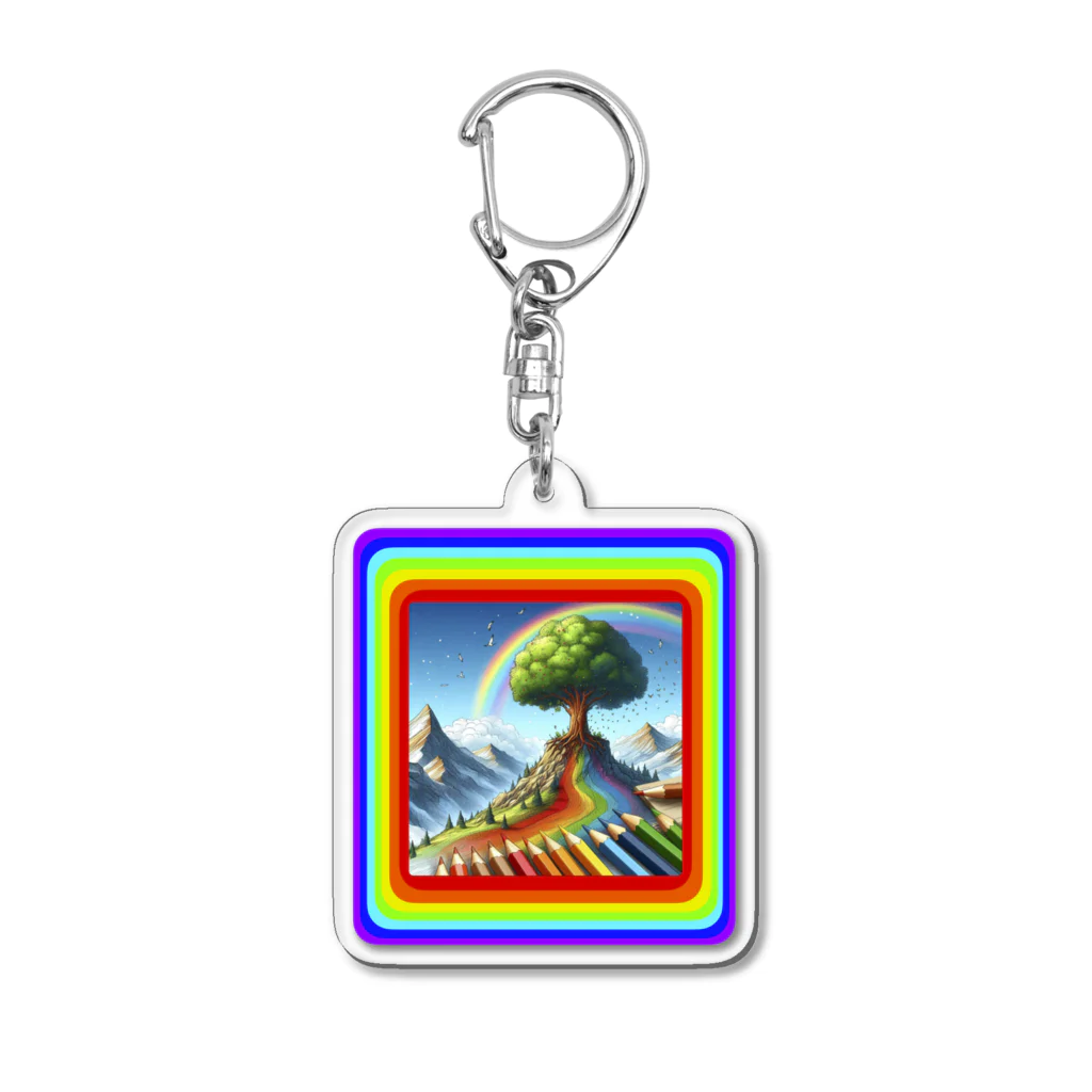 カズヨシ太郎のお店　Kazuyoshi Taro's shopの一本の木 Acrylic Key Chain