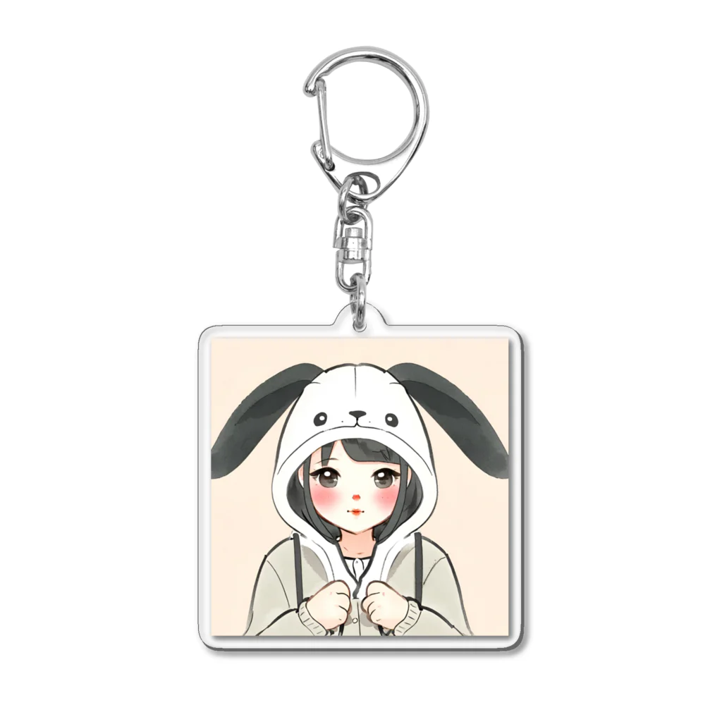 🍒maru🍒のうさぎの少女 Acrylic Key Chain