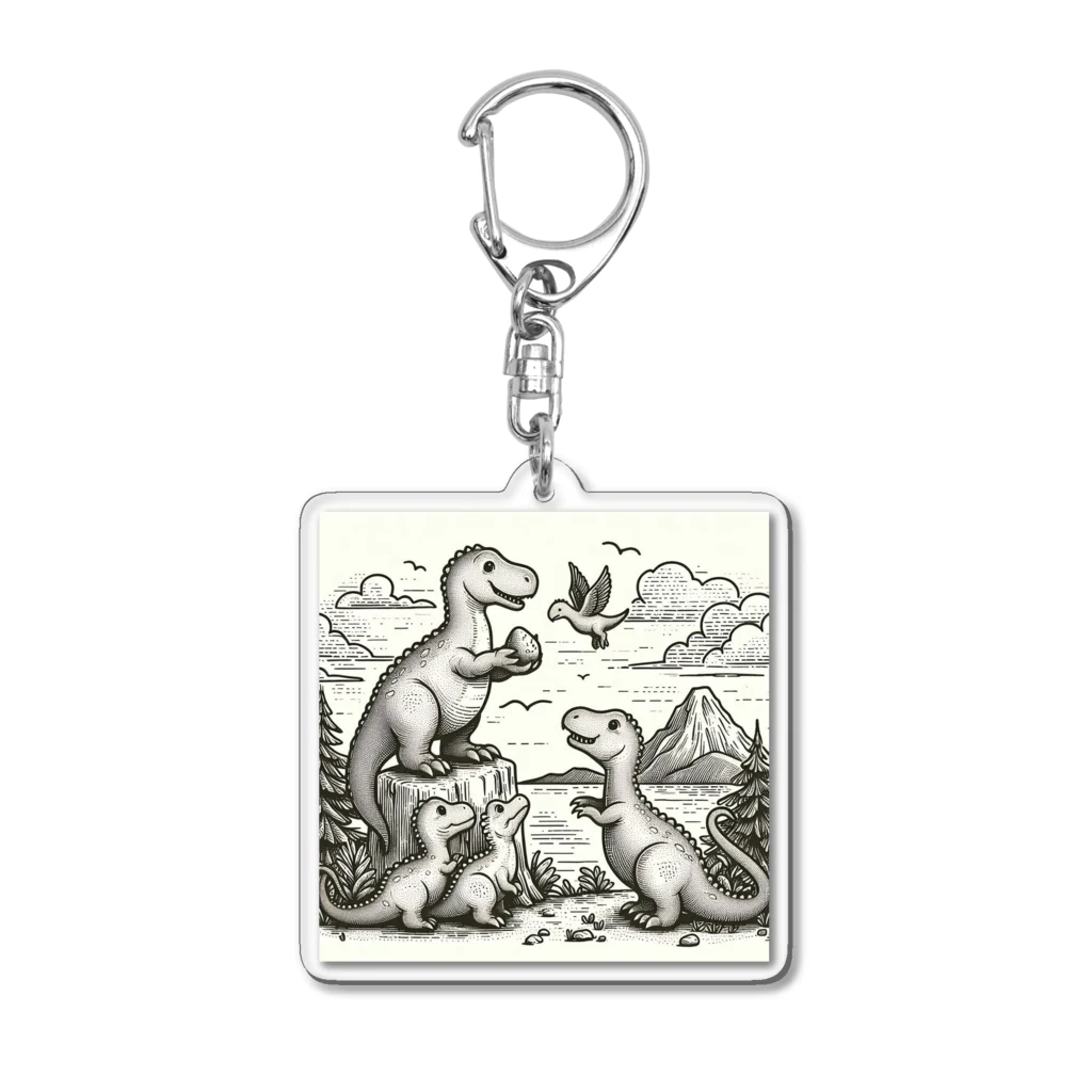 dinaso_sのティラノサウルスの家族 Acrylic Key Chain