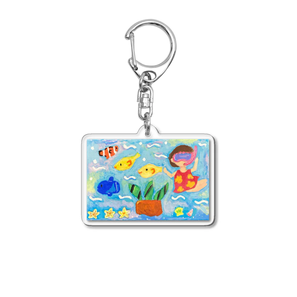 ししくらりえのきれいな海の中の世界で Acrylic Key Chain