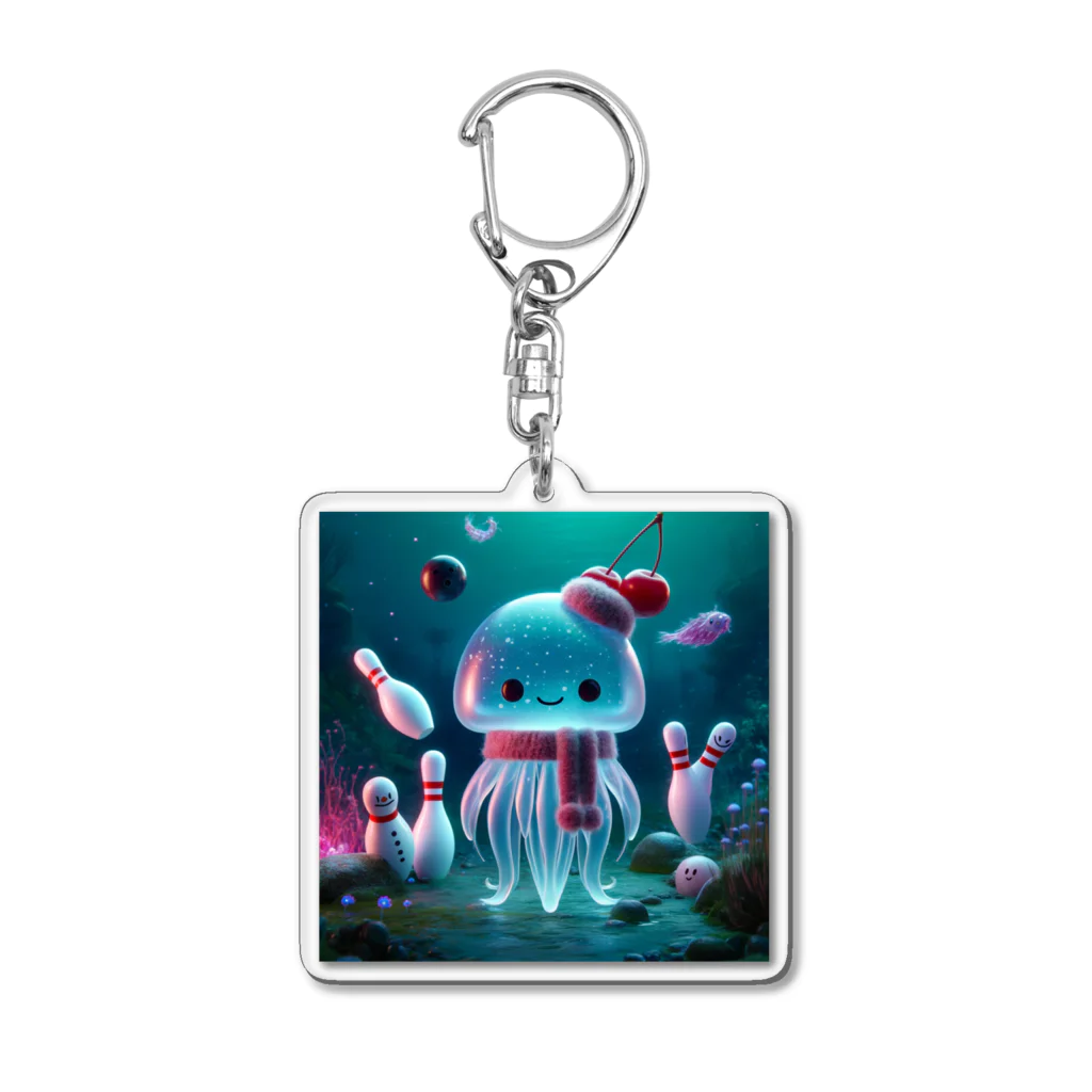 bottaの可愛い、クラゲ、ボーリング Acrylic Key Chain