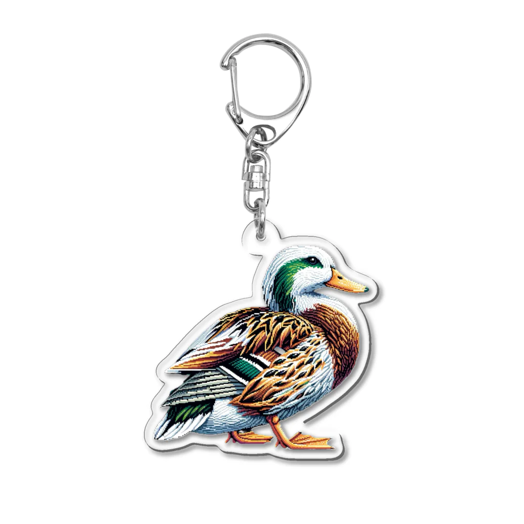 Pixel Art Goodsのカモ（pixel art） Acrylic Key Chain