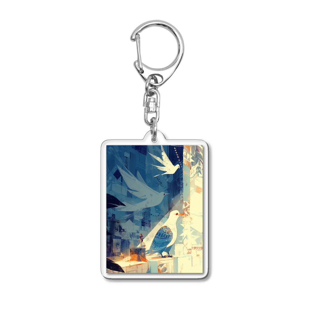 AQUAMETAVERSEの静寂の中の鳥　なでしこ1478 Acrylic Key Chain