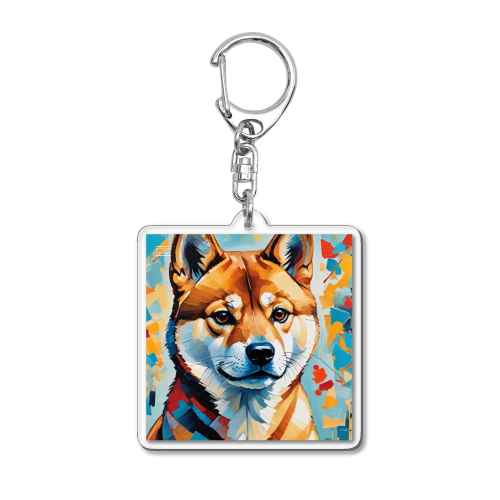 KAPPA TRAVEL GOの柴犬の幾何学 Acrylic Key Chain