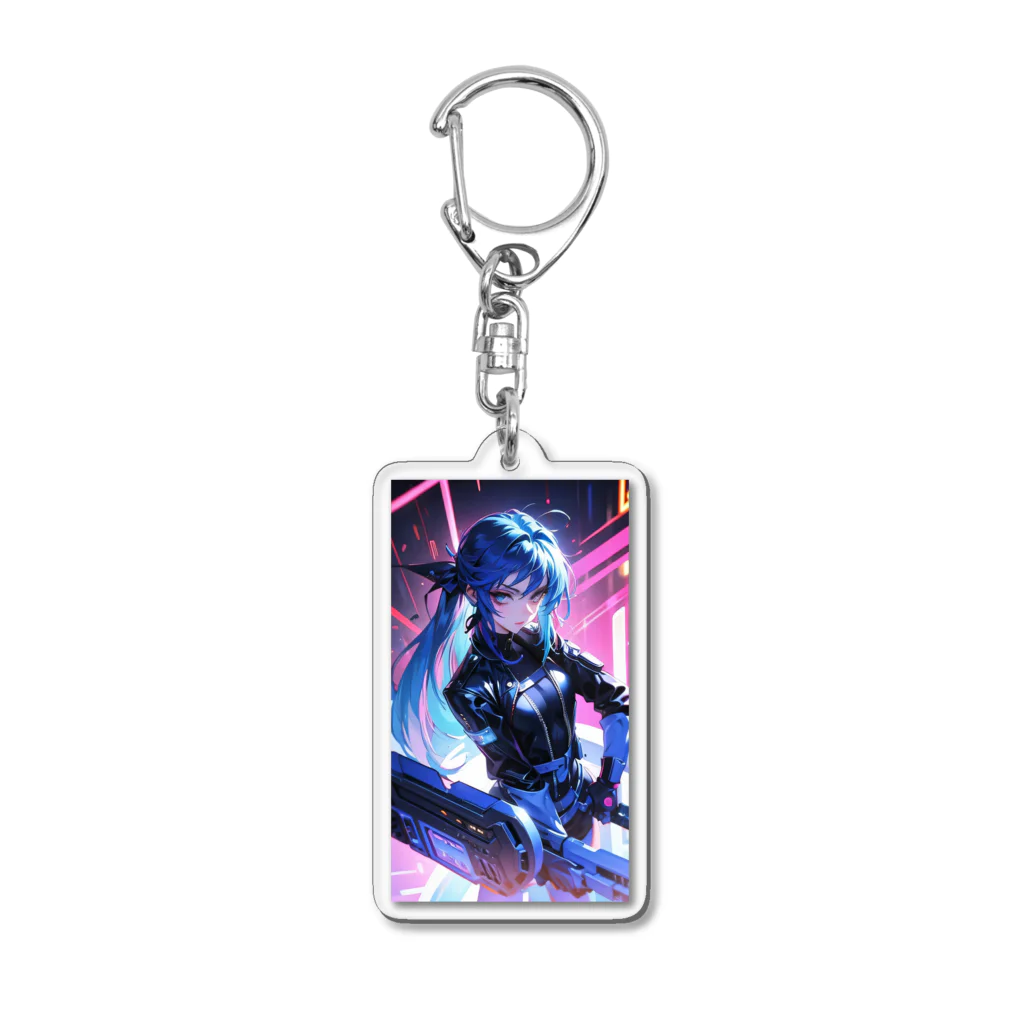 DRILLERのサイバーパンク　2次元美少女 Acrylic Key Chain