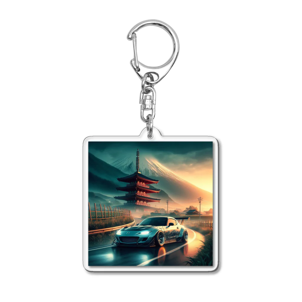 DRIFT CARSのロードスター　ドリフト　日本　峠　MAZDA Acrylic Key Chain