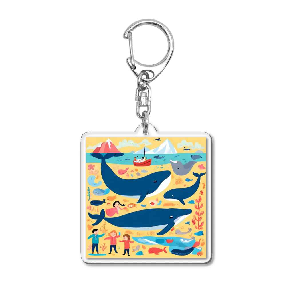 OHANA_087のアラスカの雄大な自然に暮らす人々と動物たちの調和 Acrylic Key Chain