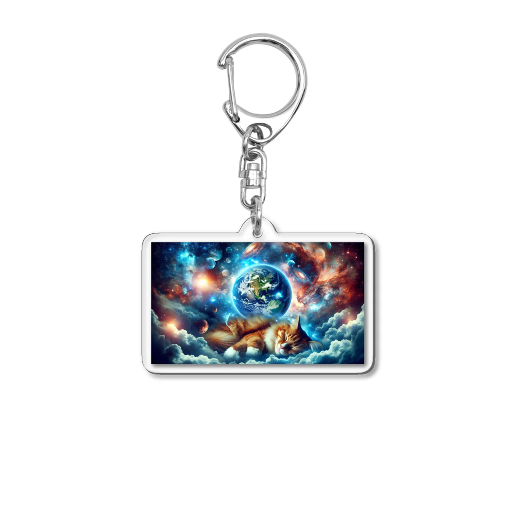 space catの夢見る猫 Acrylic Key Chain