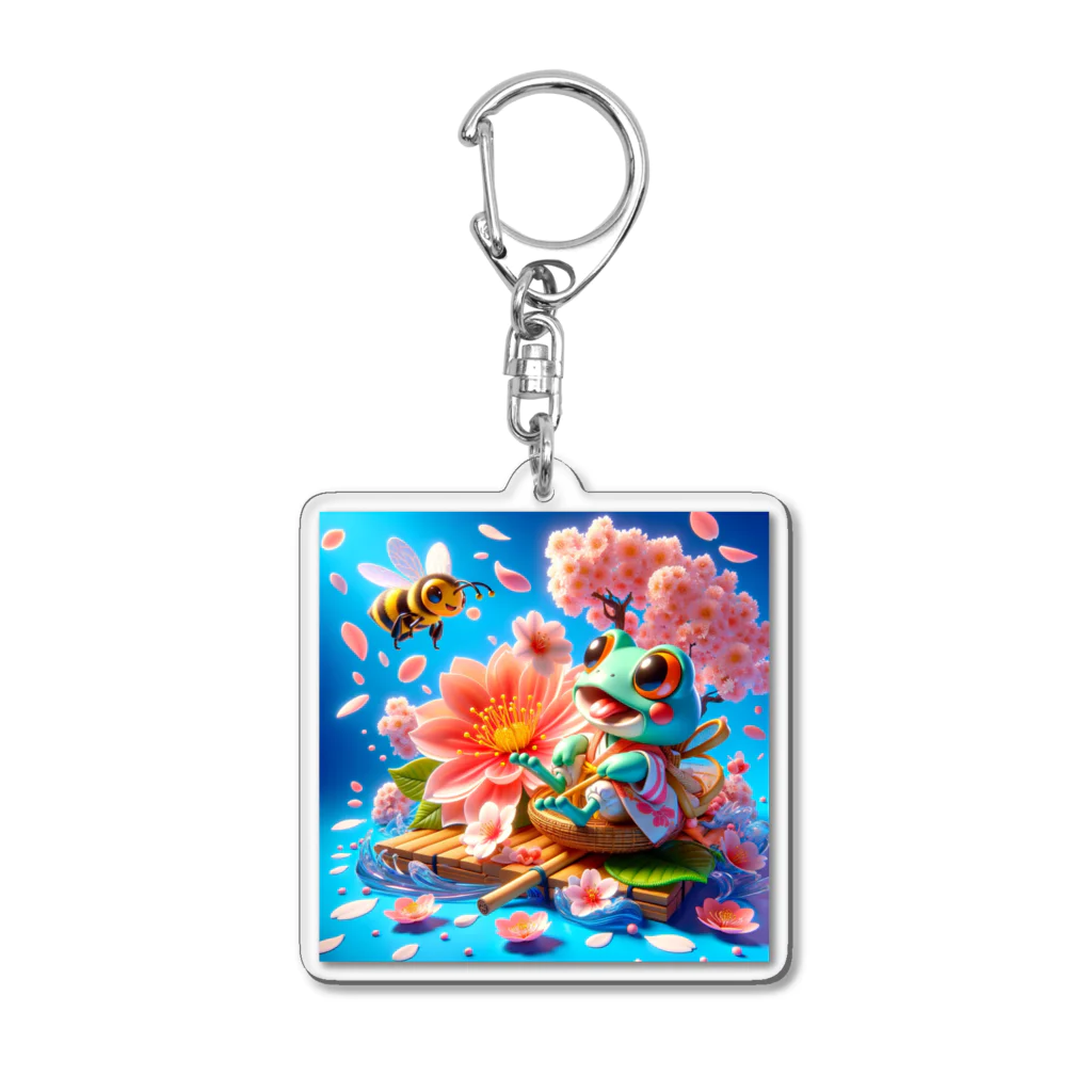 Pyon ＆ Bunのお花見2024 Acrylic Key Chain