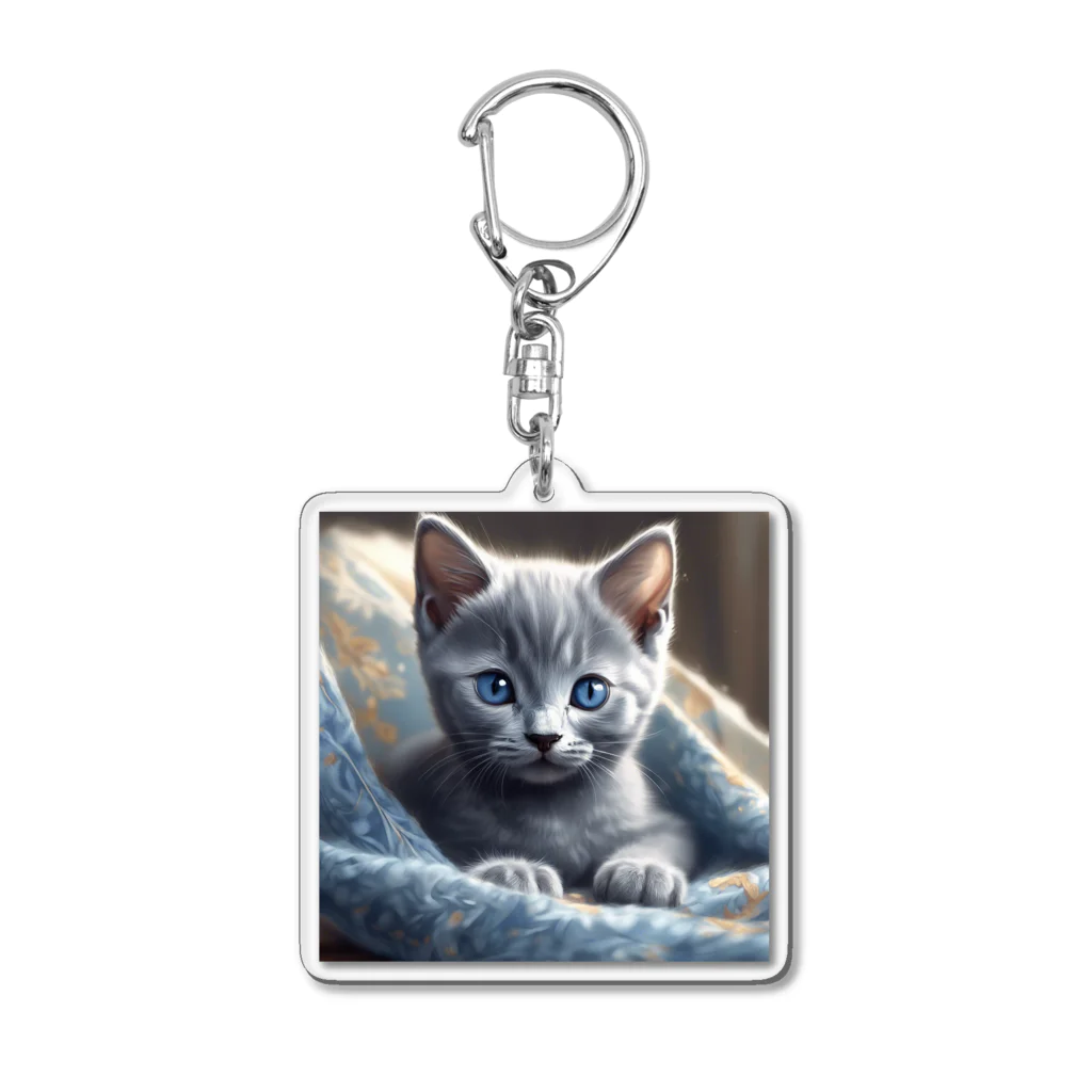 su-zi'sのロシアンブルーのこねこ Acrylic Key Chain