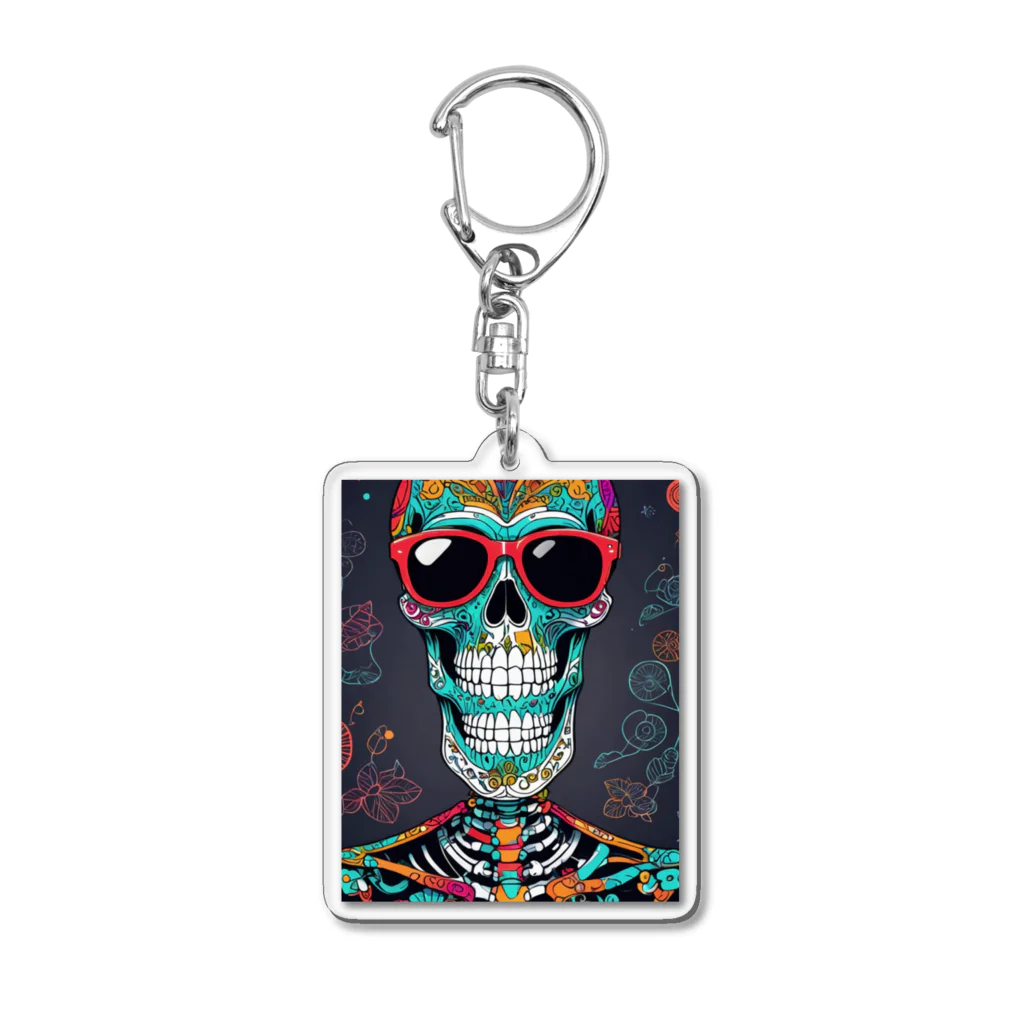 Skeletonのダイナミックなガイコツアート！ Acrylic Key Chain