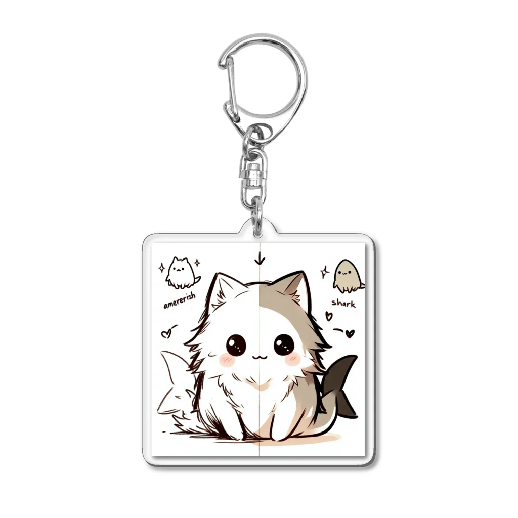 ゆるもこ動物園のサメ猫くん Acrylic Key Chain