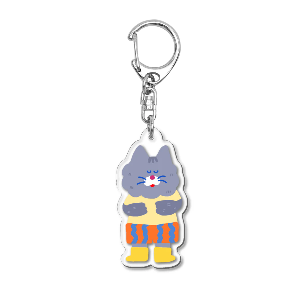 おひるねとおやつのねこのしましま Acrylic Key Chain