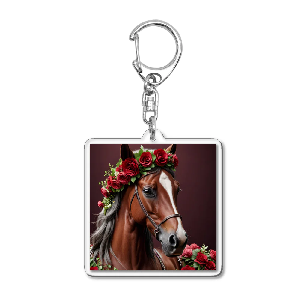 uma_sukiの🏇花のかんざしをする競走馬🏇 アクリルキーホルダー