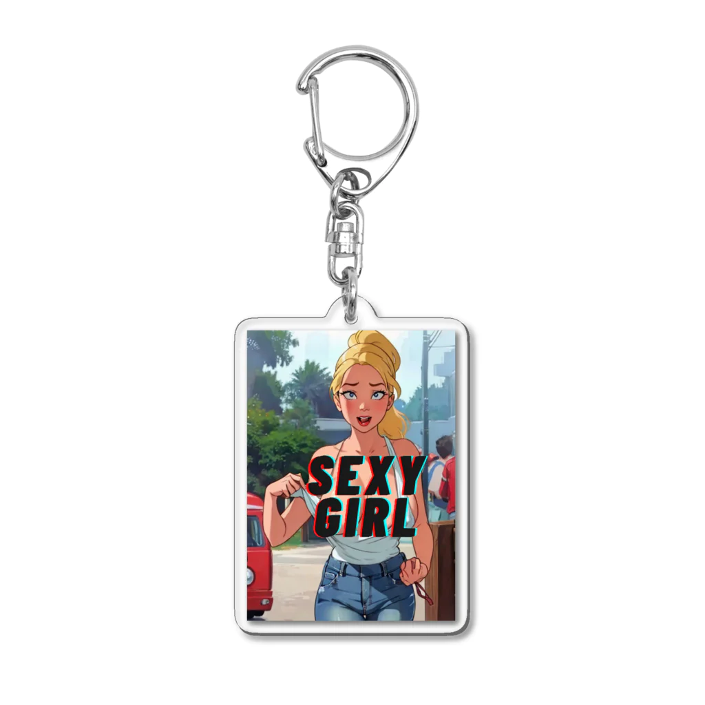 adultistのブロンドセクシーアニメガール Acrylic Key Chain