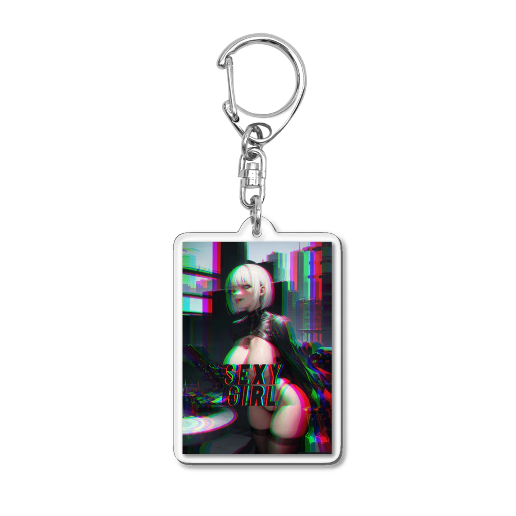 adultistのサイバーセクシーガール Acrylic Key Chain