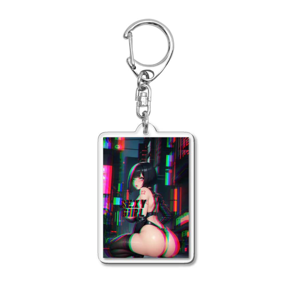 adultistのサイバーセクシーヒップガール Acrylic Key Chain