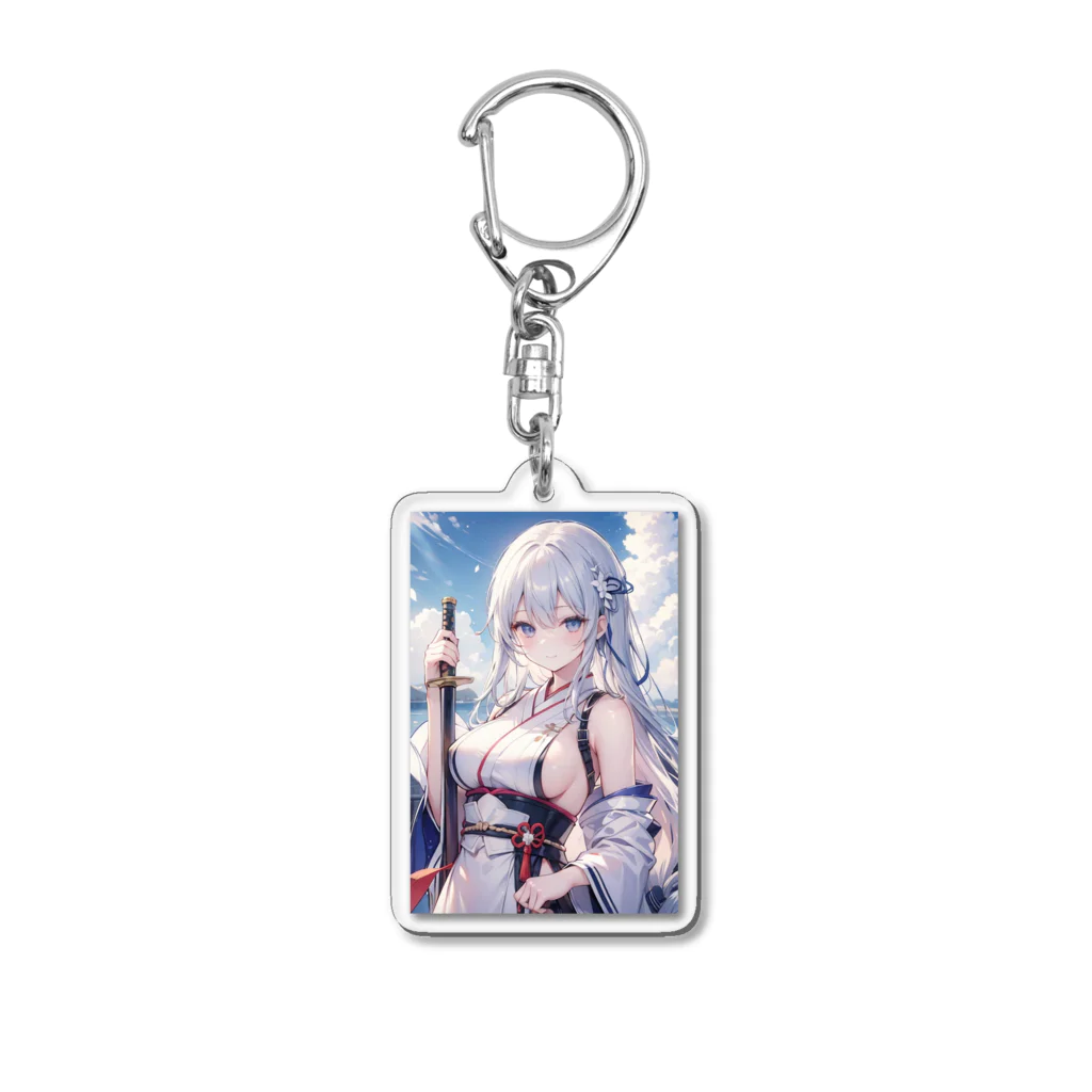 巫女スタぐらむの日本刀をもった美少女 Acrylic Key Chain