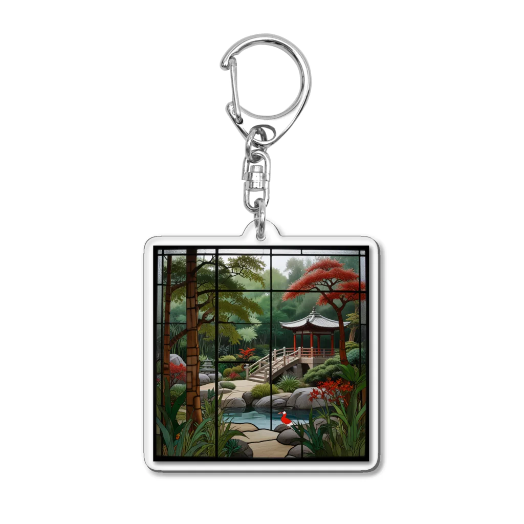 ganeshaのアジア禅庭園ステンドグラス Acrylic Key Chain