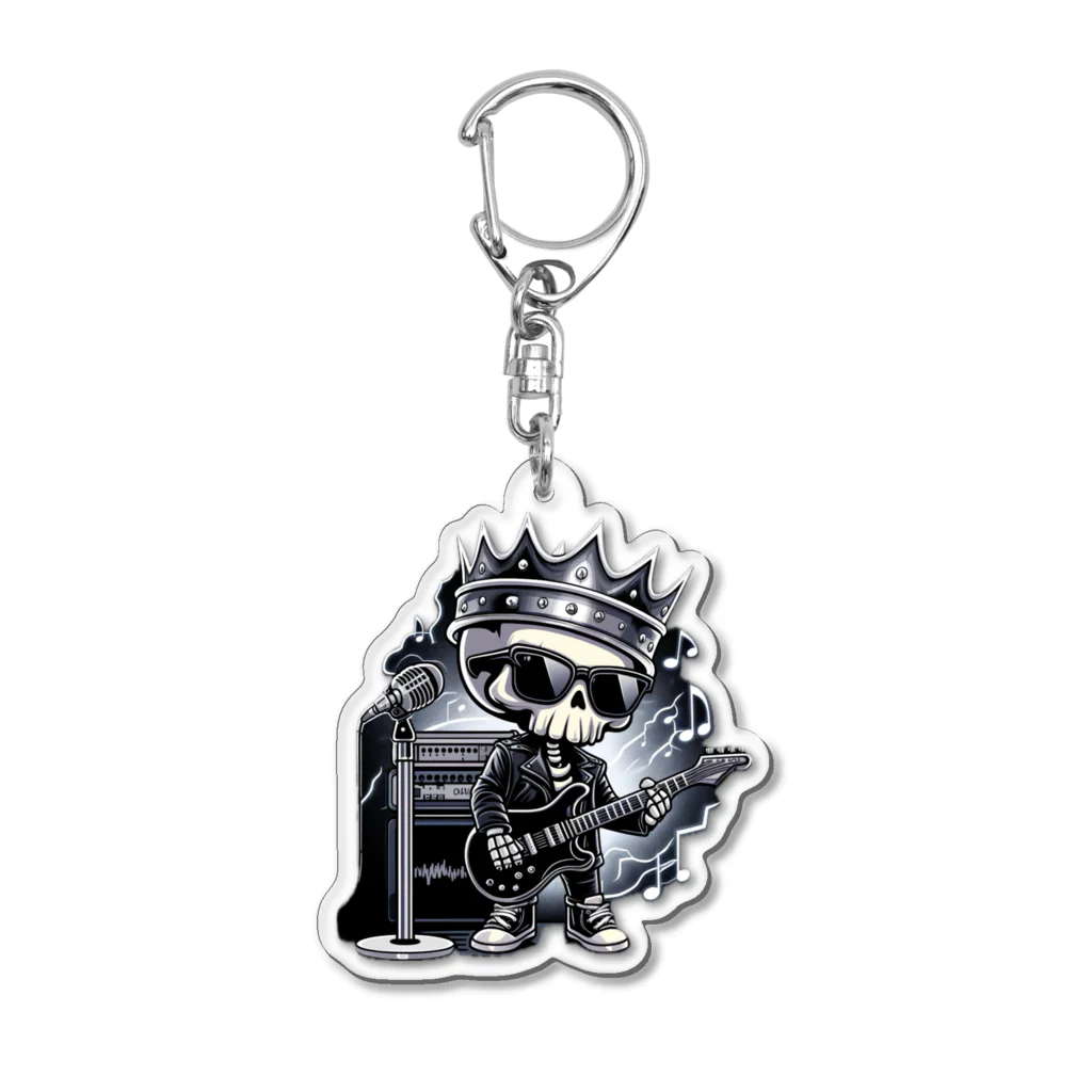 ◥(M)◤のロック系×王冠×チビスカル Acrylic Key Chain