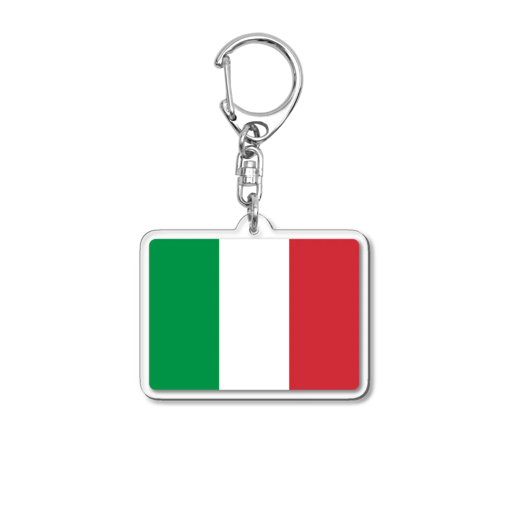 お絵かき屋さんのイタリアの国旗 Acrylic Key Chain