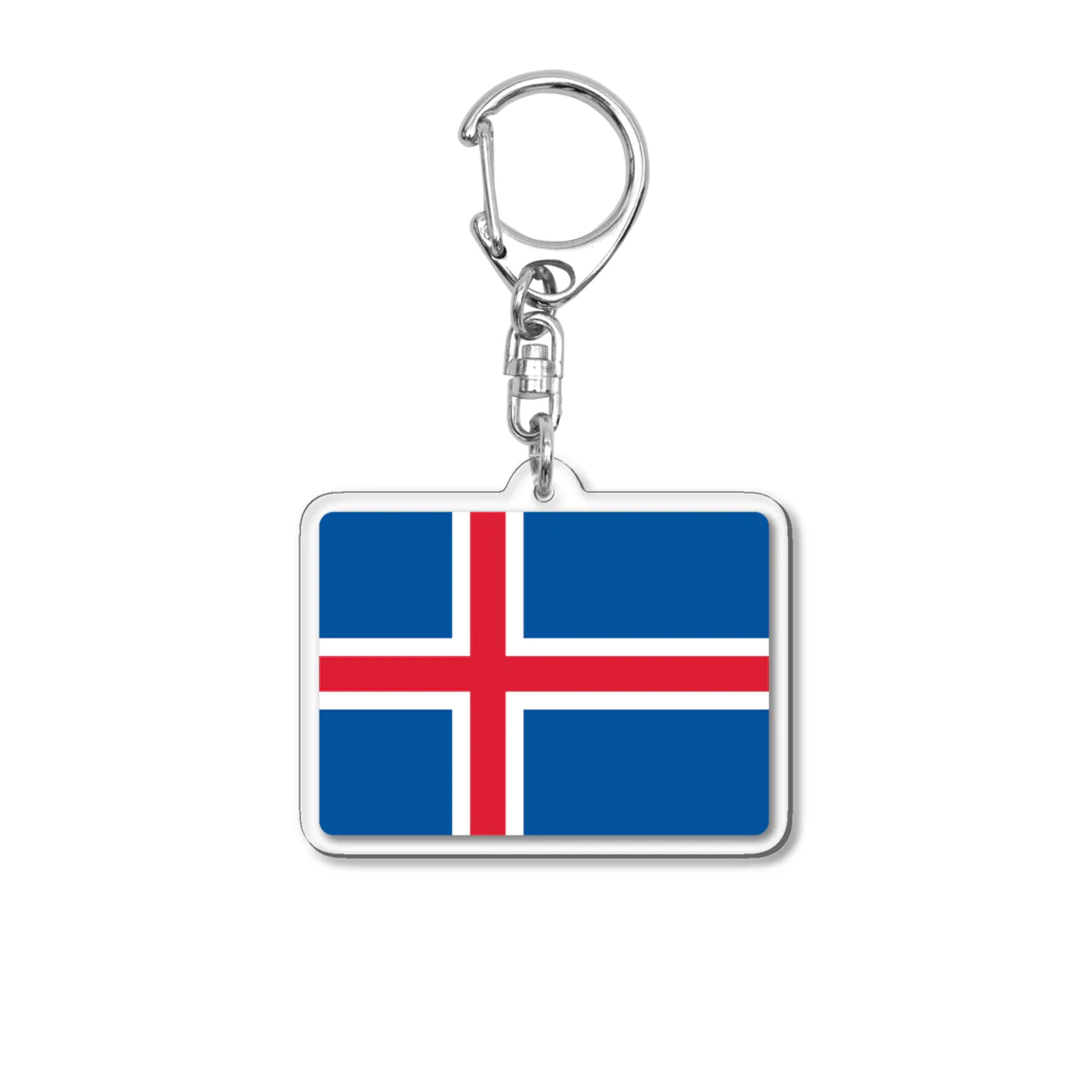 お絵かき屋さんのアイスランドの国旗 Acrylic Key Chain