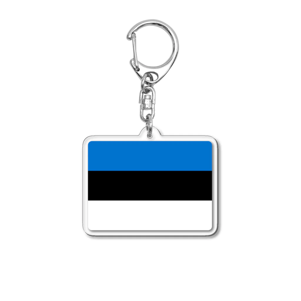 お絵かき屋さんのエストニアの国旗 アクリルキーホルダー