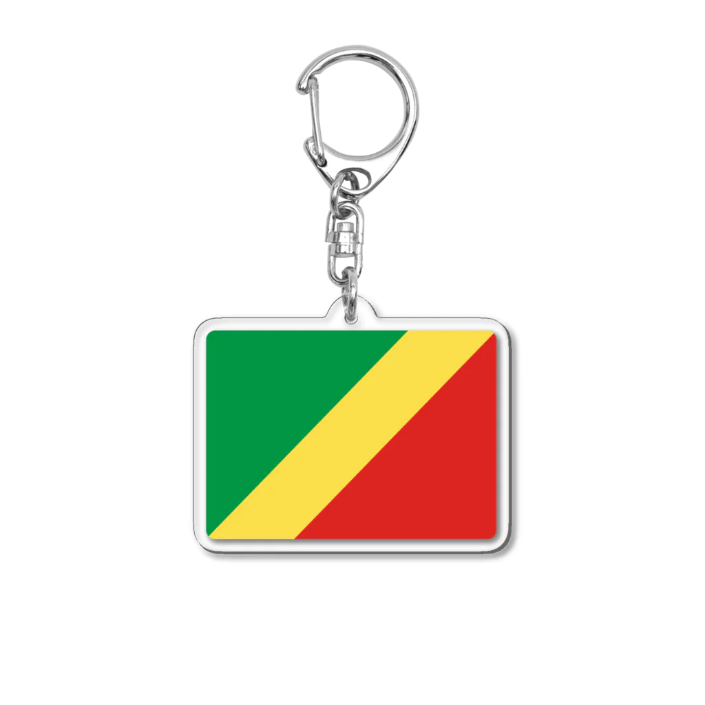 お絵かき屋さんのコンゴ共和国の国旗 Acrylic Key Chain