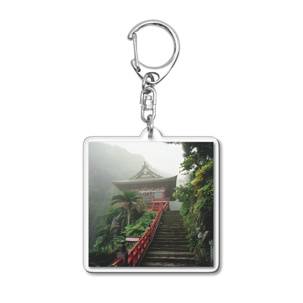 AQUAMETAVERSEの山頂にある神秘的な神社 アメジスト2846 Acrylic Key Chain