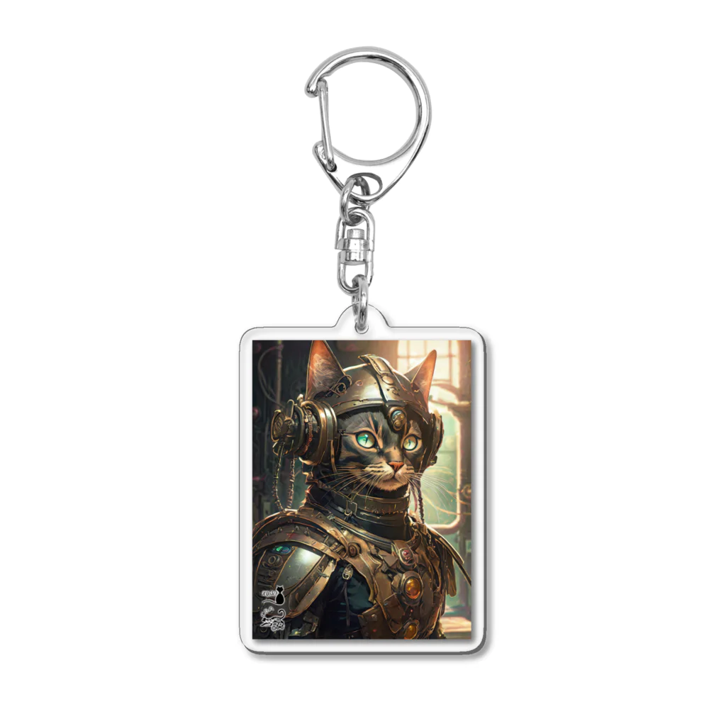 NyaoTokyoのスチームパンクな世界の王国騎士団の猫騎士 Acrylic Key Chain