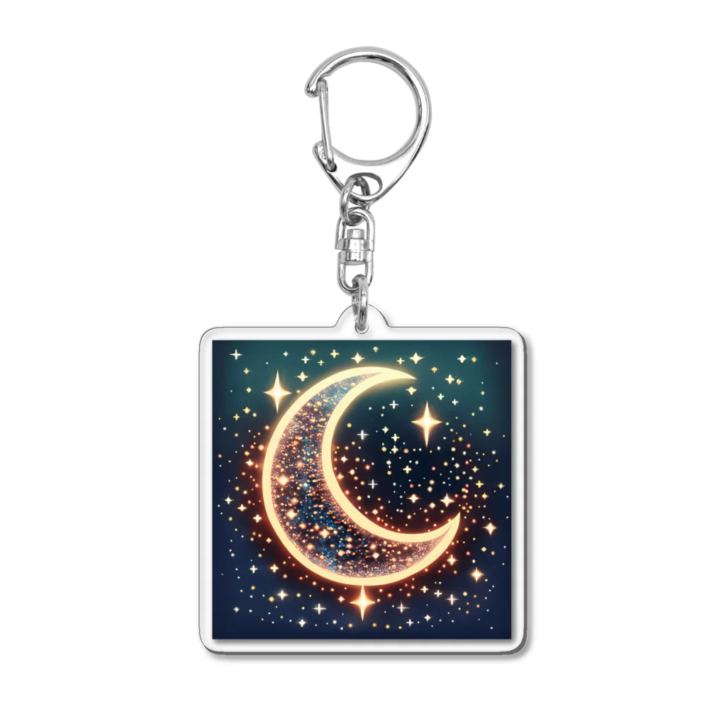 moonlightcatのキラキラ輝くお月様 Acrylic Key Chain