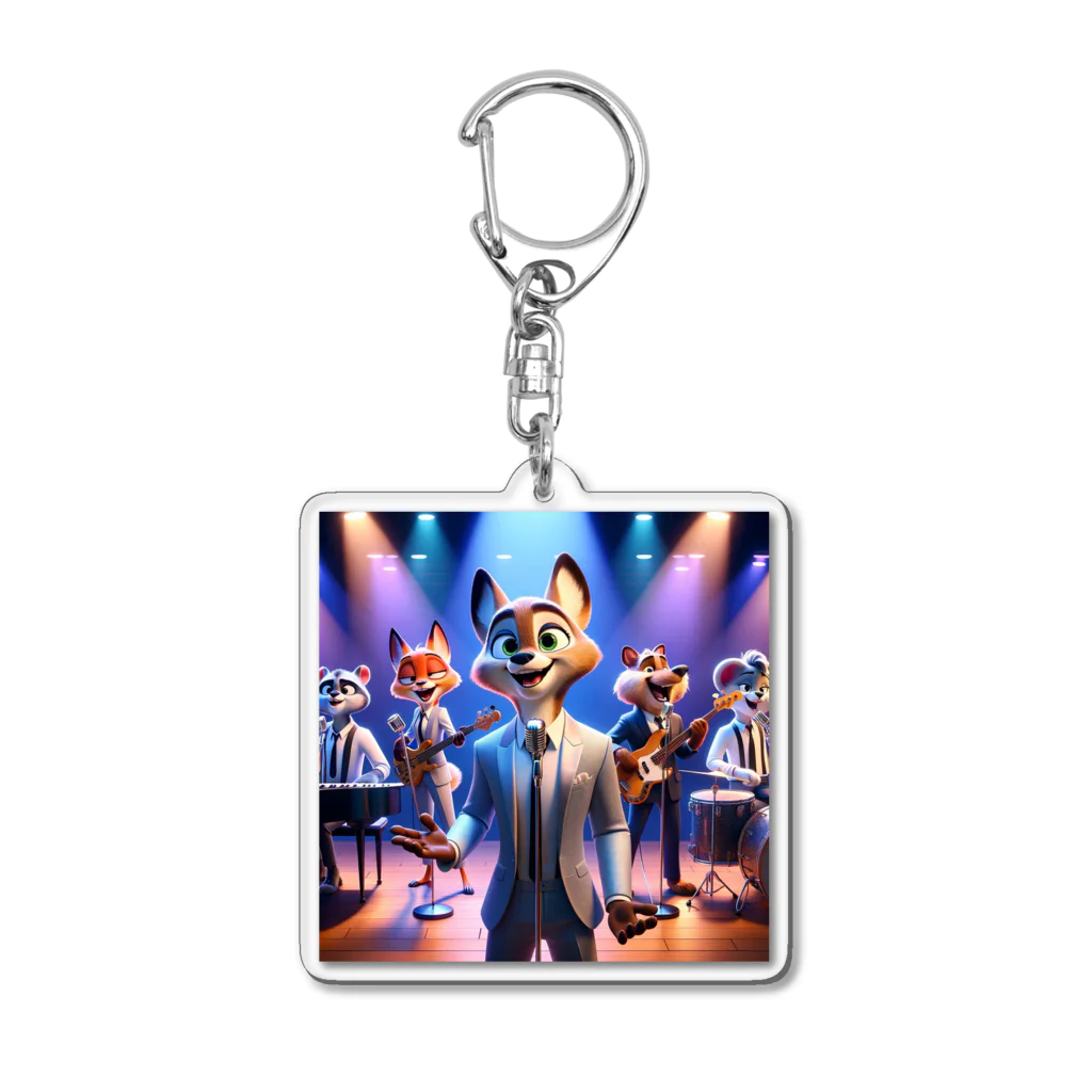 ANIMAL HEROES -musical band-の「グルーヴィー・フォックス・ジャズバンド」：アニマルズ・イン・スーツ Acrylic Key Chain