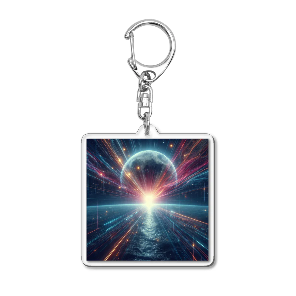 chikokuma76の宇宙の美しい未来を切り開く月の輝き✨ Acrylic Key Chain