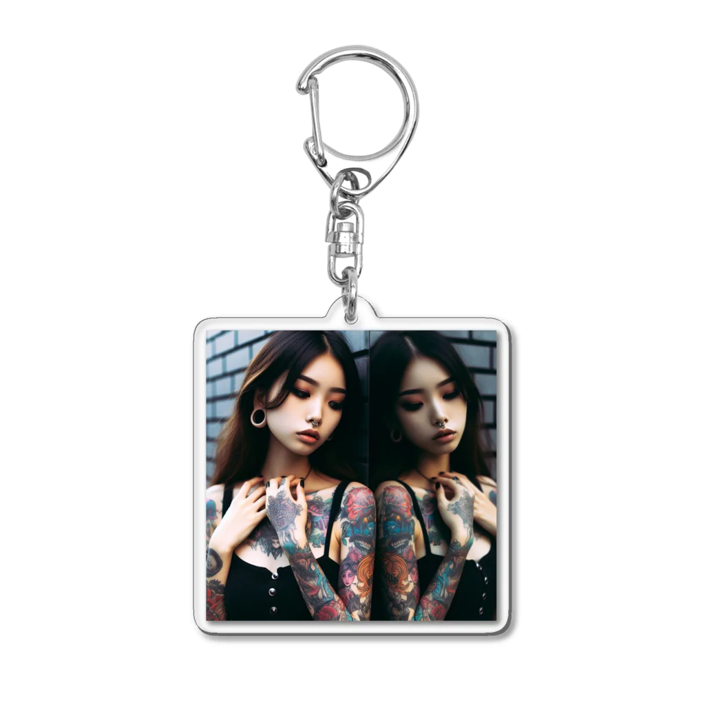 s-style928のタトゥー女子 Acrylic Key Chain