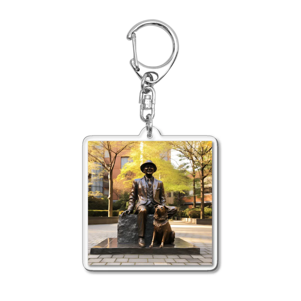 AQUAMETAVERSEの人と犬の銅像　なでしこ1478 Acrylic Key Chain