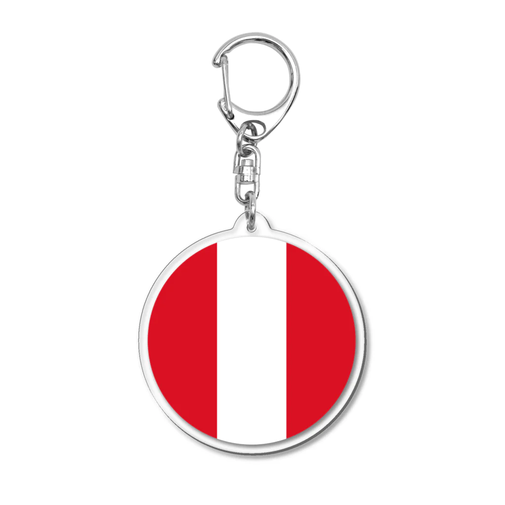 お絵かき屋さんのペルーの国旗 Acrylic Key Chain