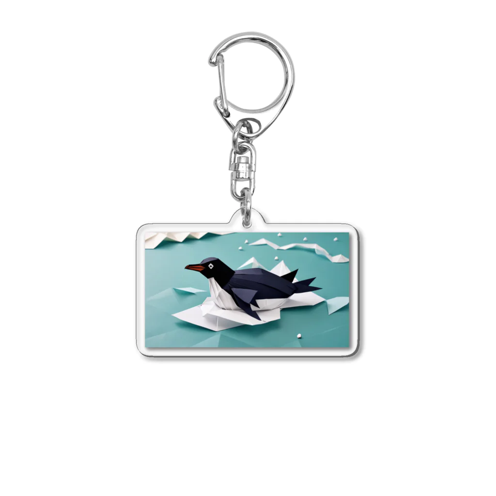 hinasoyuの海氷滑ペンギンAI Acrylic Key Chain