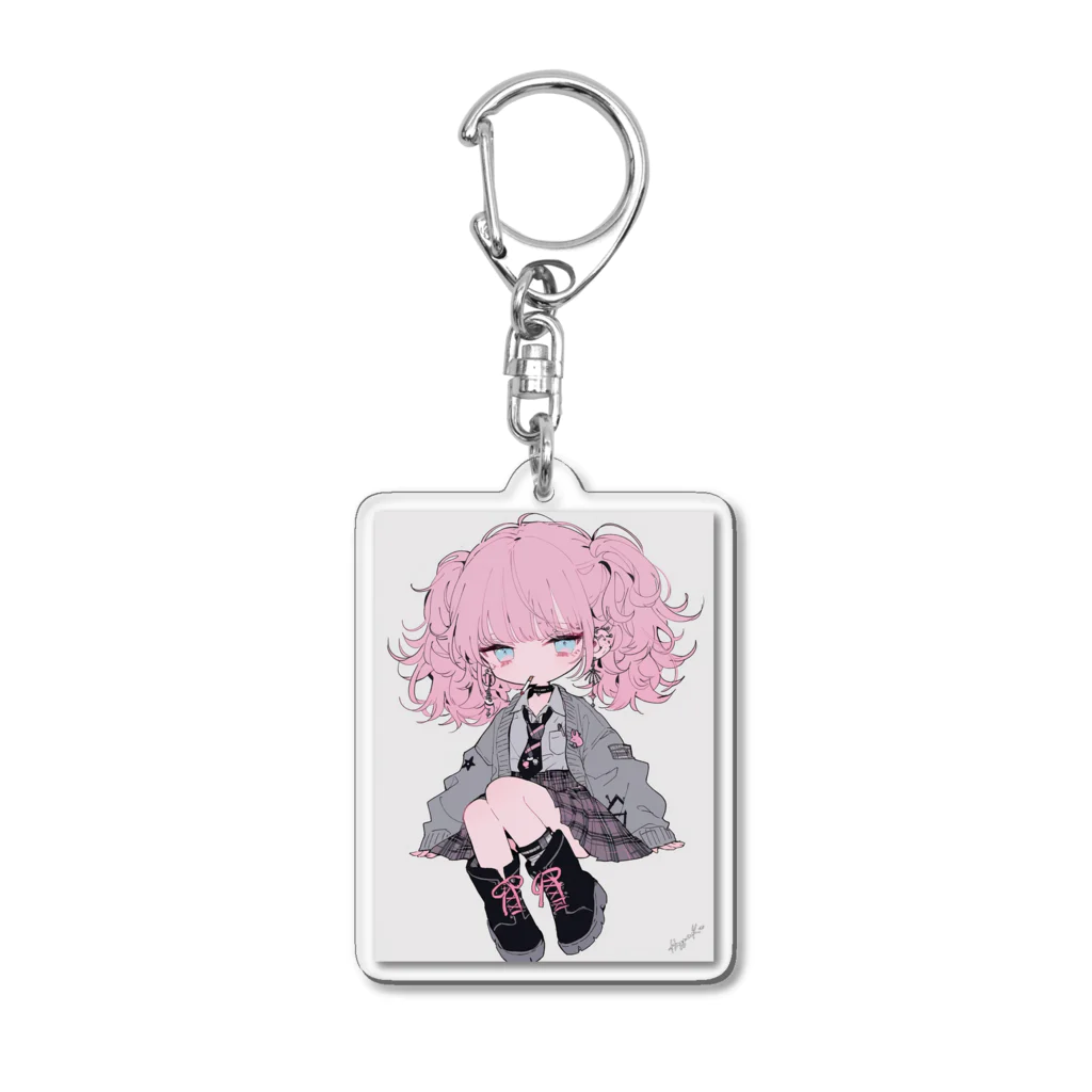 八朔-HassaKu-の女の子ミニキャラ1 Acrylic Key Chain