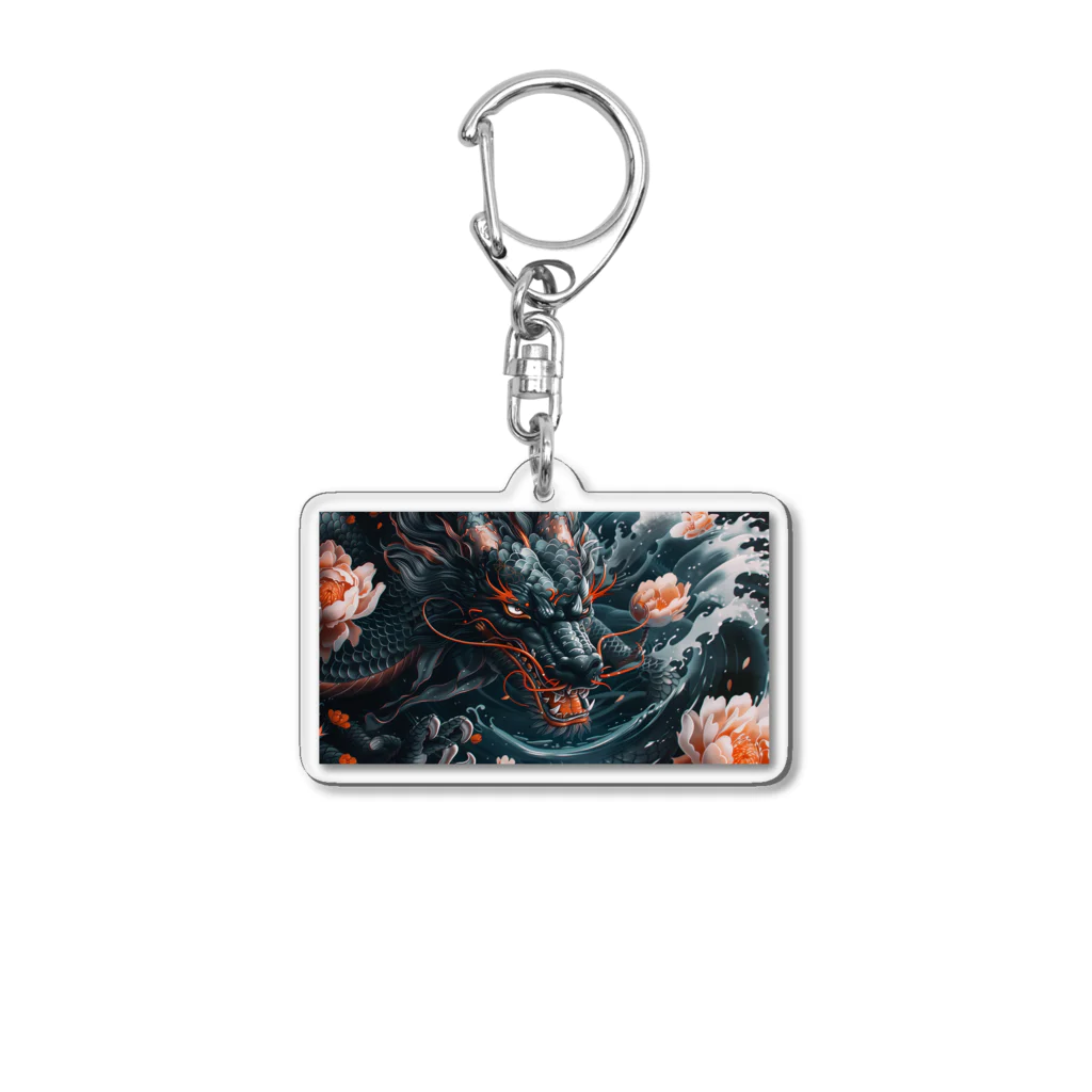 フォアネイル開運ショップの神秘の黒龍 Acrylic Key Chain