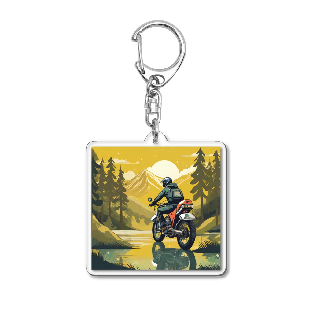 shime_savaの旅するバイカー Acrylic Key Chain