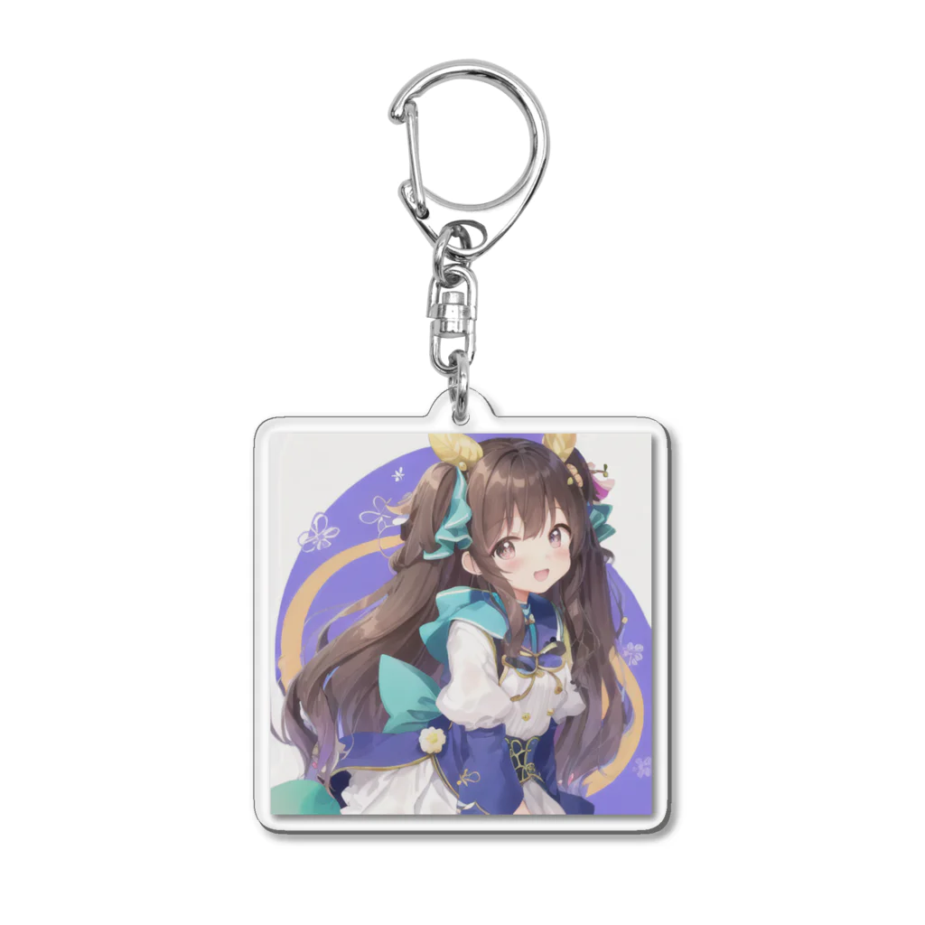 DIMDIMの脳内ショップのロングヘアーの女の子 Acrylic Key Chain