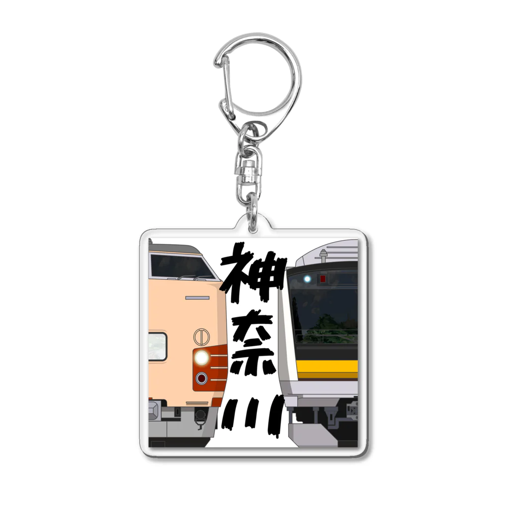 sushima_graphical_trainsの神奈川の列車No.7_189系 / E233系8000番台 Acrylic Key Chain