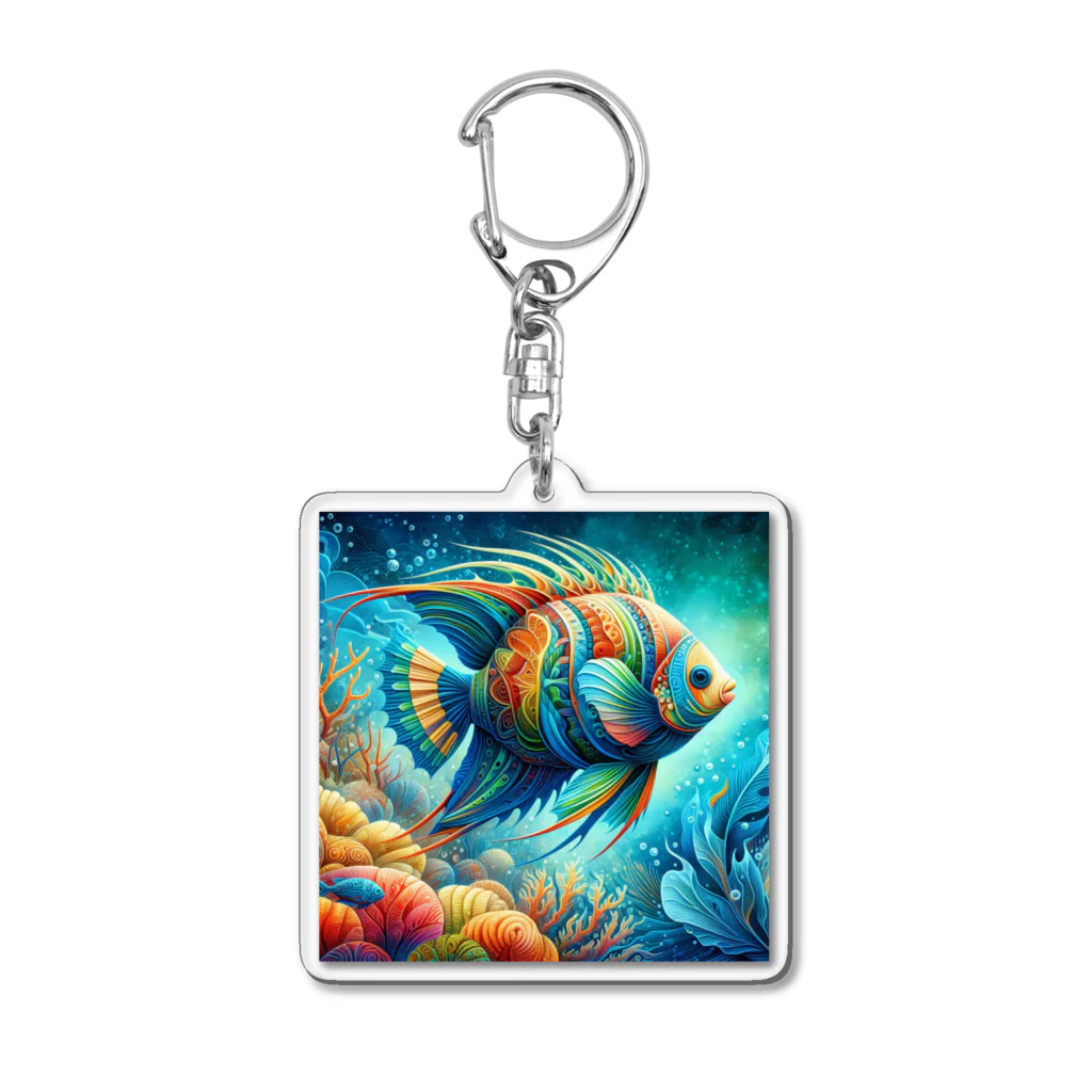 momoart8888のカラフルなお魚🐠🩵 アクリルキーホルダー