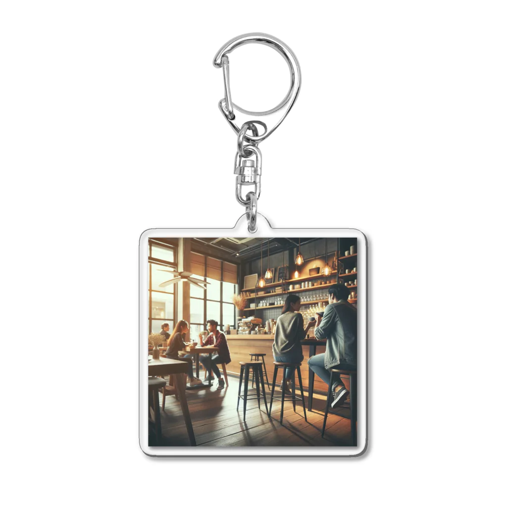 U hopeのカフェの何気ないワンショット Acrylic Key Chain