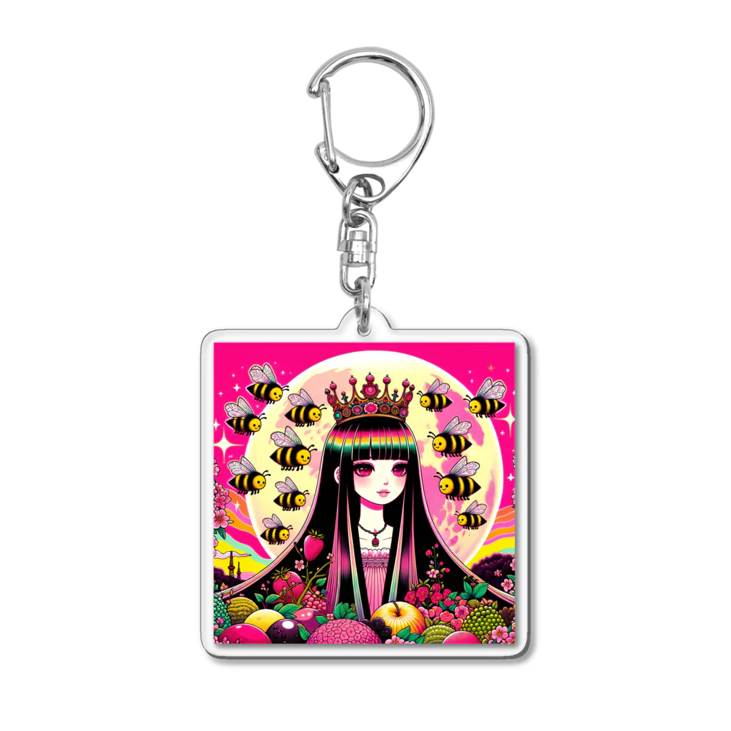 トトベス(T∴B∴M∴)🕊️の🐝ピンクムーンとミツバチと〈III女帝〉👸🏻 Acrylic Key Chain