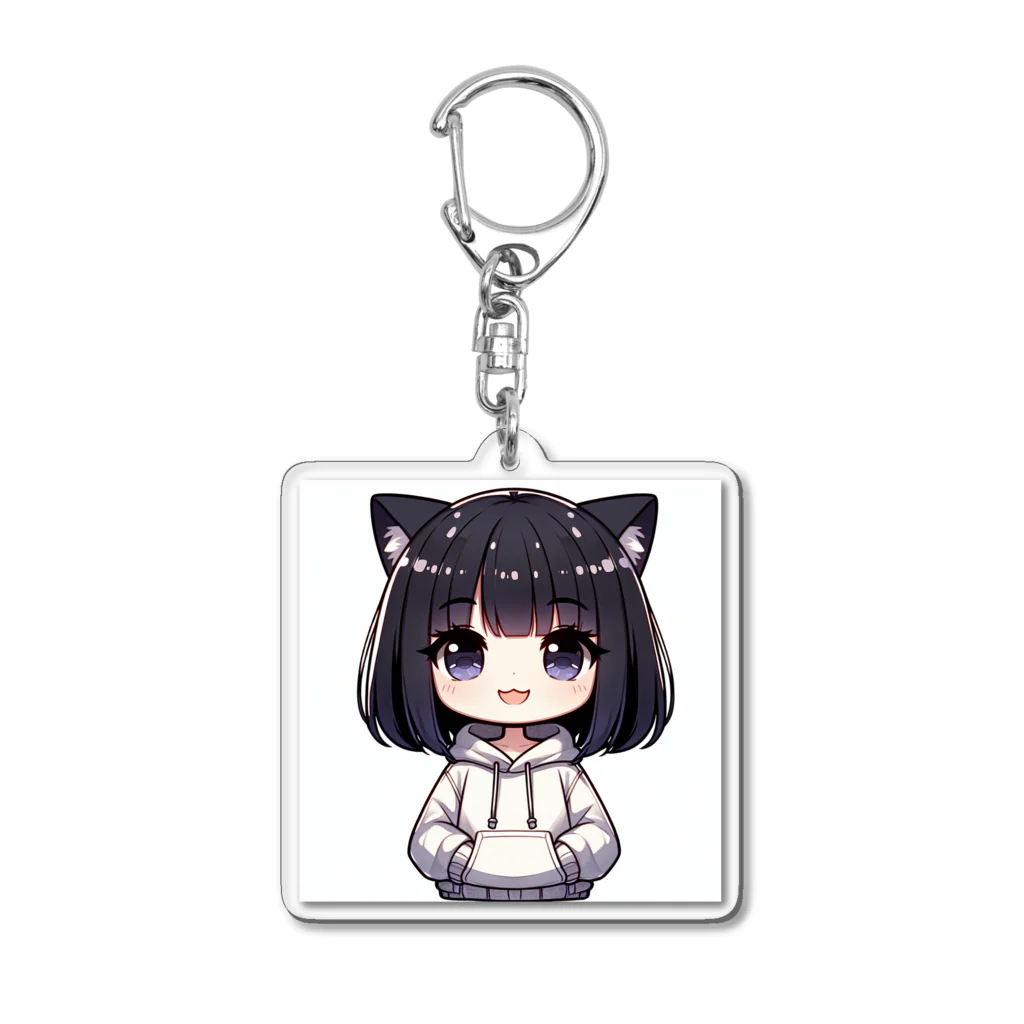 Lattelinaの冷静なミュウ Acrylic Key Chain