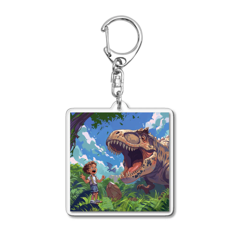 AQUAMETAVERSEの恐竜と少年　なでしこ1478 Acrylic Key Chain