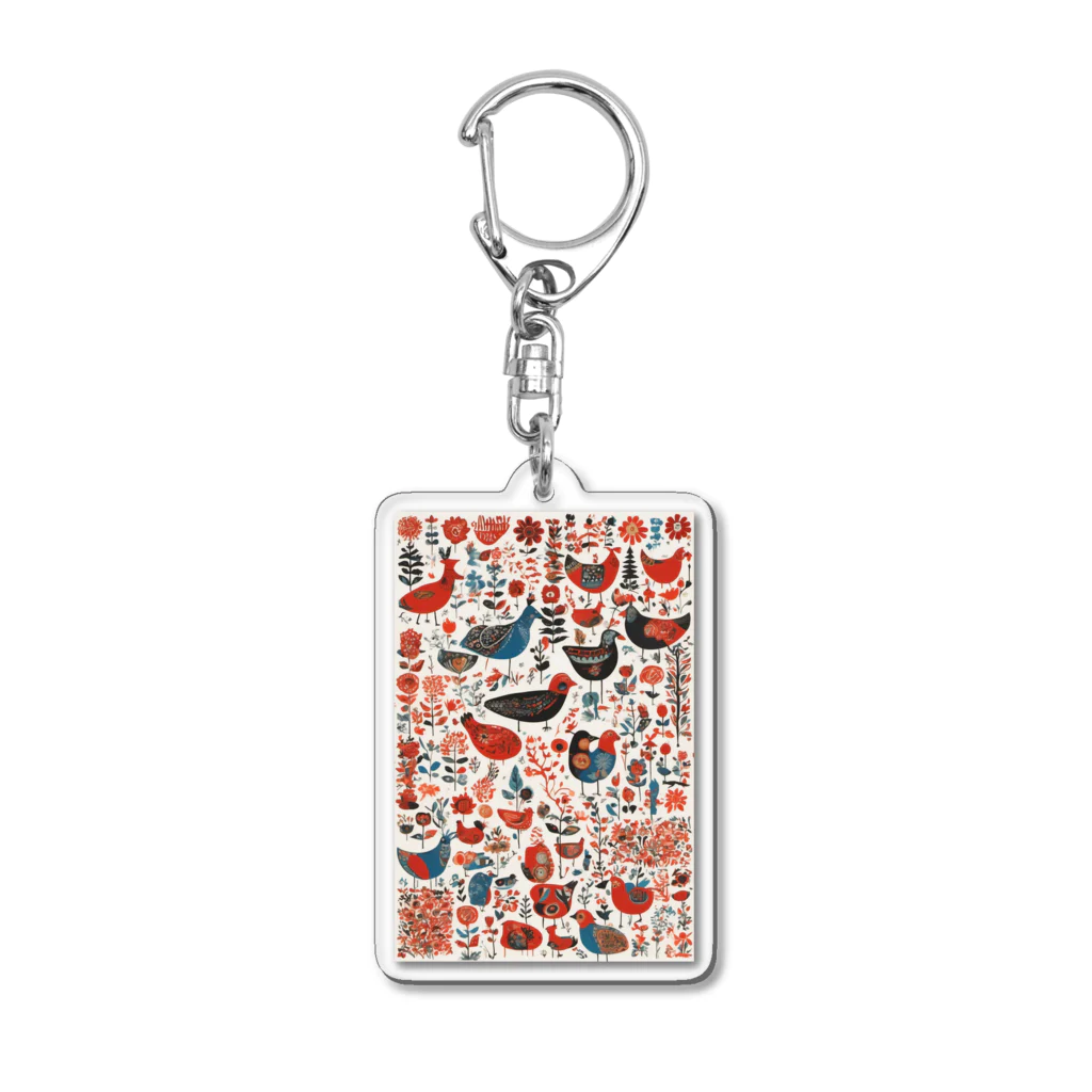 CHIBE86のフォークアート Acrylic Key Chain