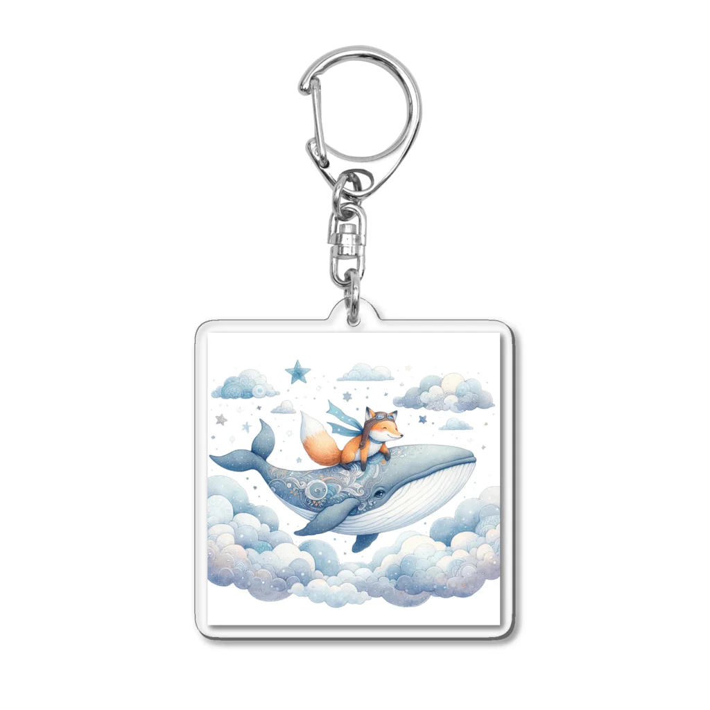 hinasoyuの鯨雲狐 Acrylic Key Chain